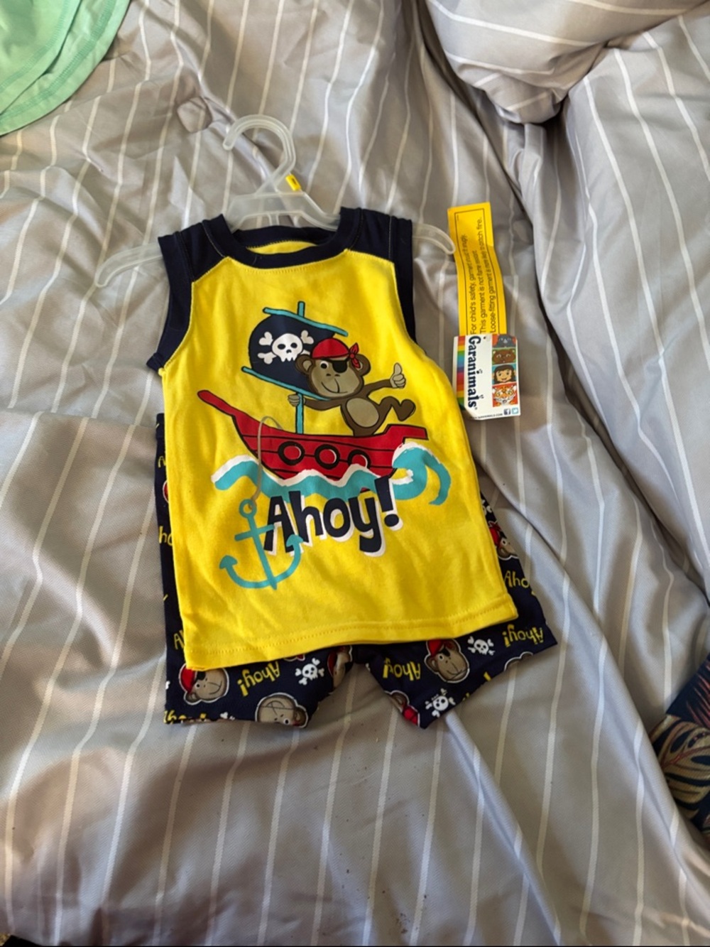 Garanimals Yellow & Navy Pirate Monkey Kids Matching Set